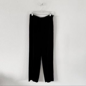 Armani Collezioni Black Velvet Wide Leg Pa…